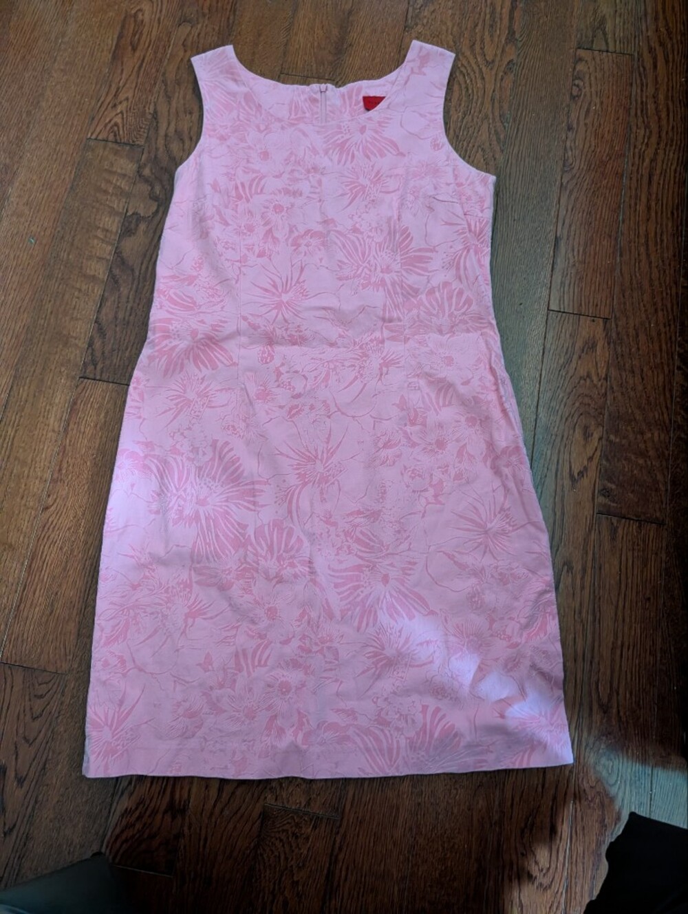 Vintage Pink Floral Print Fabric Dress